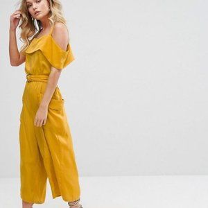 Mustard Yellow Jumpsuit Romper with Pockets